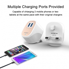 2-Port USB Wall Charger Adapter With USB Cable