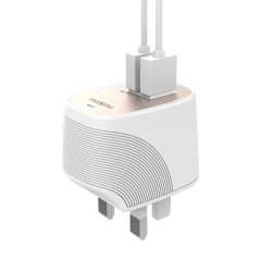 2-Port USB Wall Charger Adapter With USB Cable