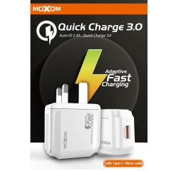 QC 1 USB Port Tablet Universal USB Travel Adapter 5V 3.4A UK USB Wall Charger