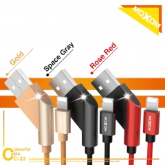 USB Charging Cable 2.4A Black Gold Red Data USB Cable
